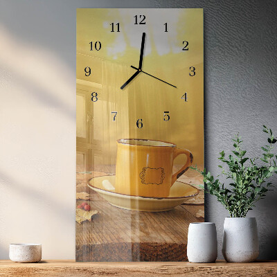 Horloge verticale en verre Tasse