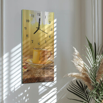 Horloge verticale en verre Tasse