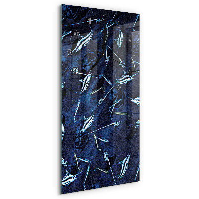 Horloge verticale en verre Poisson