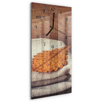 Horloge verticale en verre Feuille
