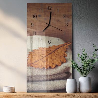 Horloge verticale en verre Feuille