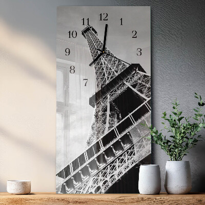 Horloge verticale en verre Tour eiffel