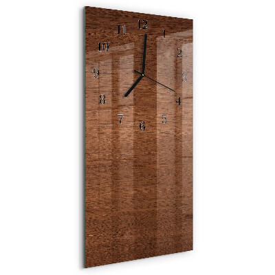 Horloge verticale en verre Planches de bois