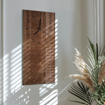 Horloge verticale en verre Planches de bois