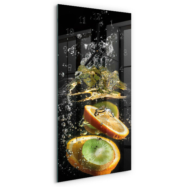 Horloge verticale en verre Eau fruitée