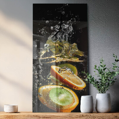 Horloge verticale en verre Eau fruitée