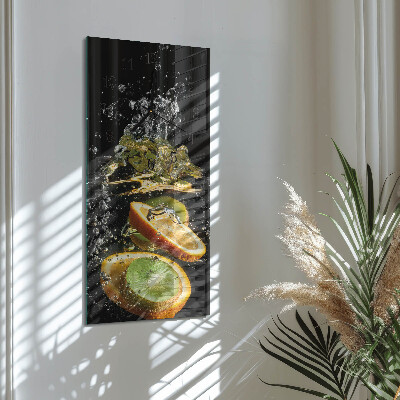 Horloge verticale en verre Eau fruitée