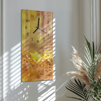 Horloge verticale en verre Feuilles