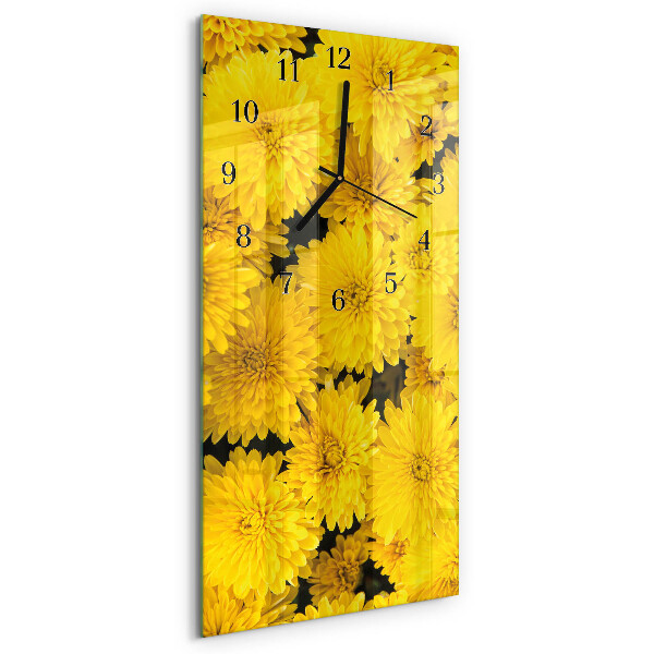 Horloge verticale en verre Fleurs