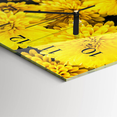 Horloge verticale en verre Fleurs