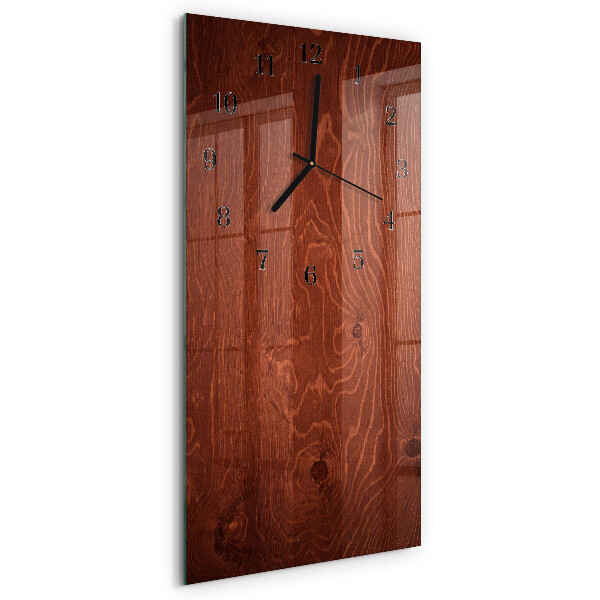 Horloge verticale en verre Panneaux en bois