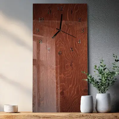 Horloge verticale en verre Panneaux en bois