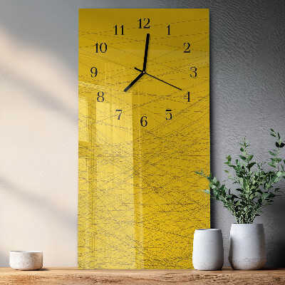 Horloge verticale en verre Rayures
