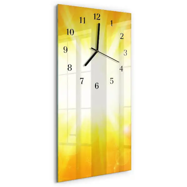 Horloge verticale en verre Soleil