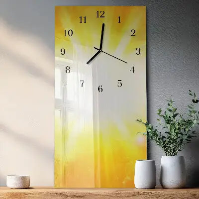 Horloge verticale en verre Soleil