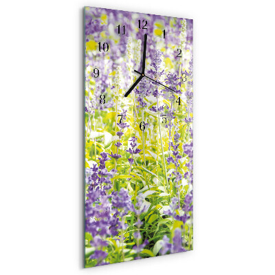Horloge verticale en verre Lavande