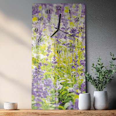 Horloge verticale en verre Lavande
