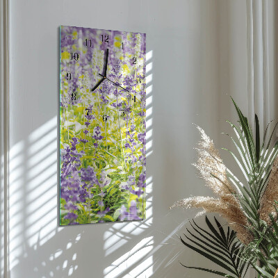 Horloge verticale en verre Lavande