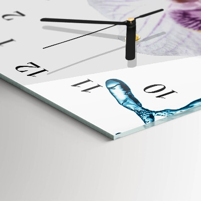 Horloge verticale en verre Orchidée