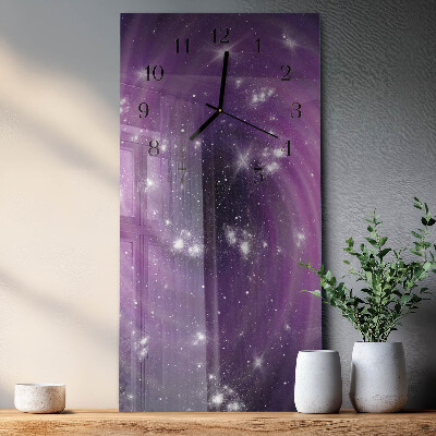 Horloge verticale en verre Abstraction