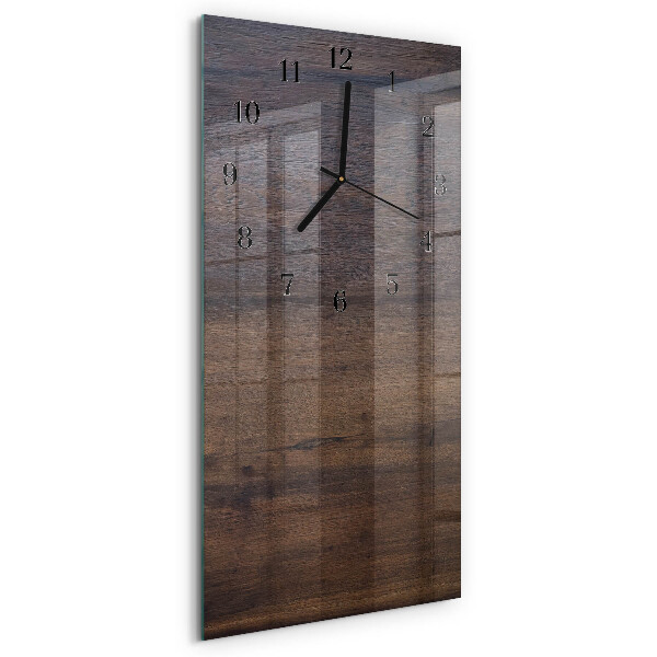 Horloge verticale en verre Planche en bois