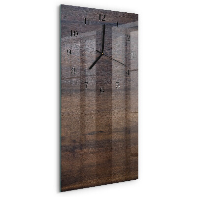 Horloge verticale en verre Planche en bois