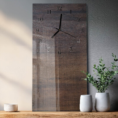 Horloge verticale en verre Planche en bois