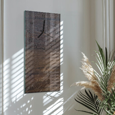 Horloge verticale en verre Planche en bois