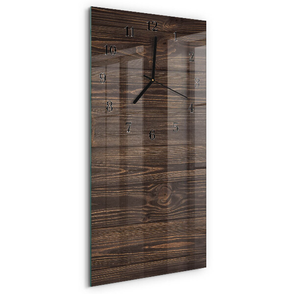 Horloge verticale en verre Bois