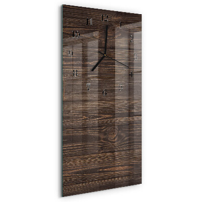 Horloge verticale en verre Bois