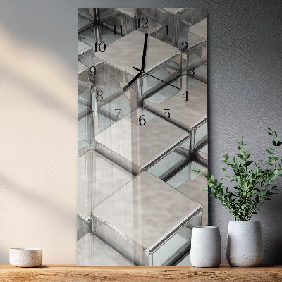 Horloge verticale en verre Dés