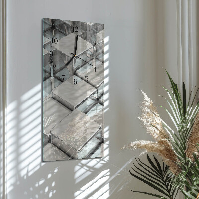 Horloge verticale en verre Dés