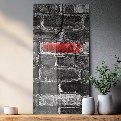 Horloge verticale en verre Brique