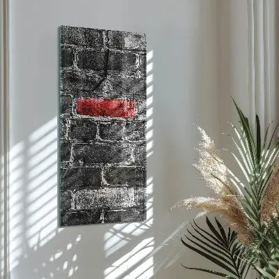 Horloge verticale en verre Brique