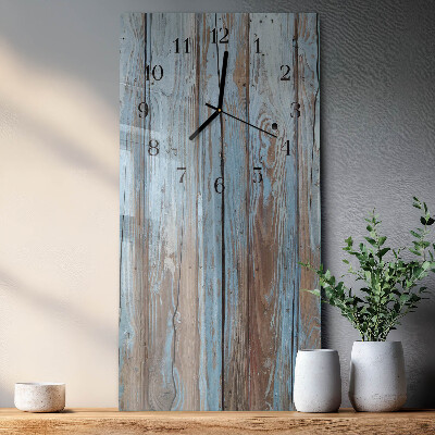 Horloge verticale en verre Bois