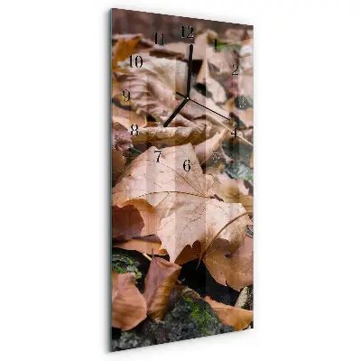 Horloge verticale en verre Feuilles