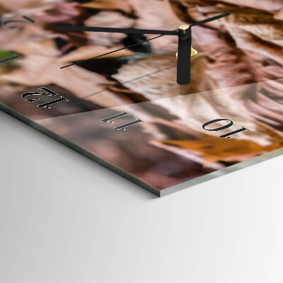 Horloge verticale en verre Feuilles