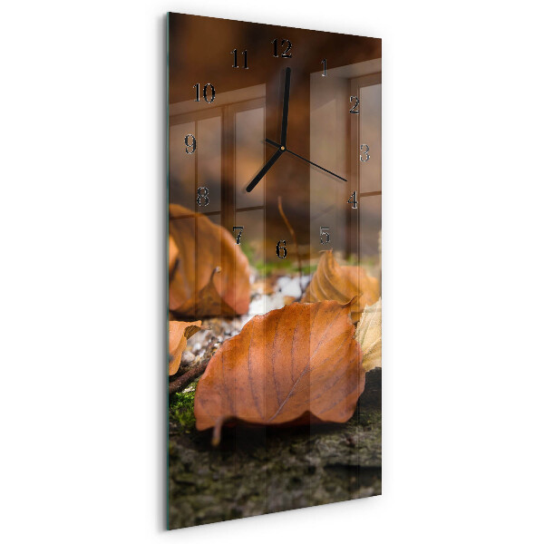 Horloge verticale en verre Automne