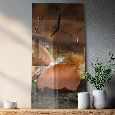 Horloge verticale en verre Automne