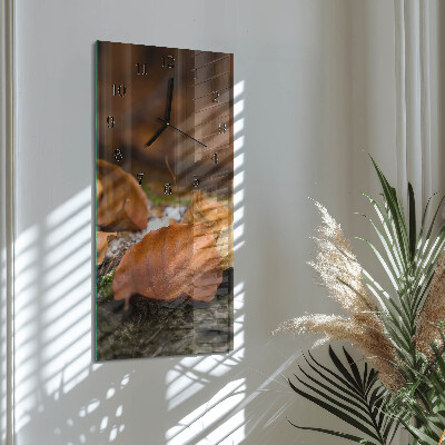 Horloge verticale en verre Automne