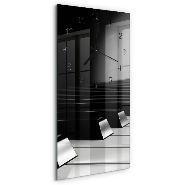 Horloge verticale en verre Touches de piano