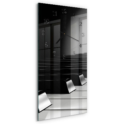 Horloge verticale en verre Touches de piano