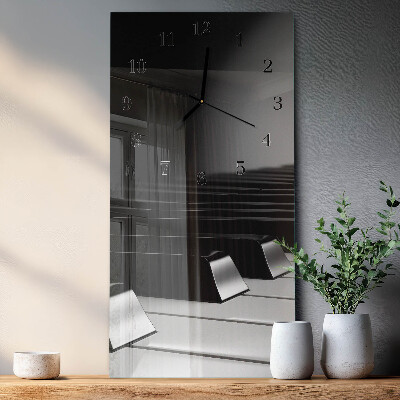 Horloge verticale en verre Touches de piano