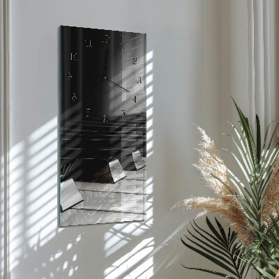 Horloge verticale en verre Touches de piano