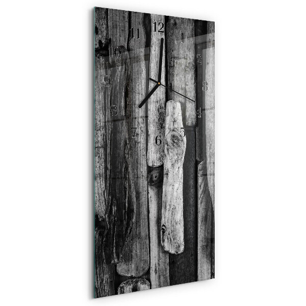 Horloge verticale en verre Planches