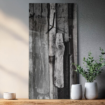 Horloge verticale en verre Planches