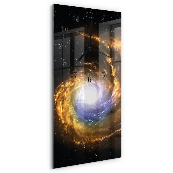Horloge verticale en verre Cosmos