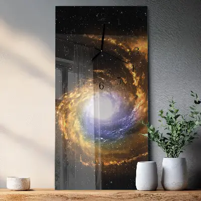 Horloge verticale en verre Cosmos