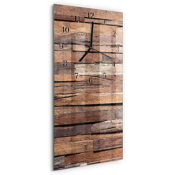 Horloge verticale en verre Bois