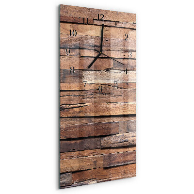 Horloge verticale en verre Bois